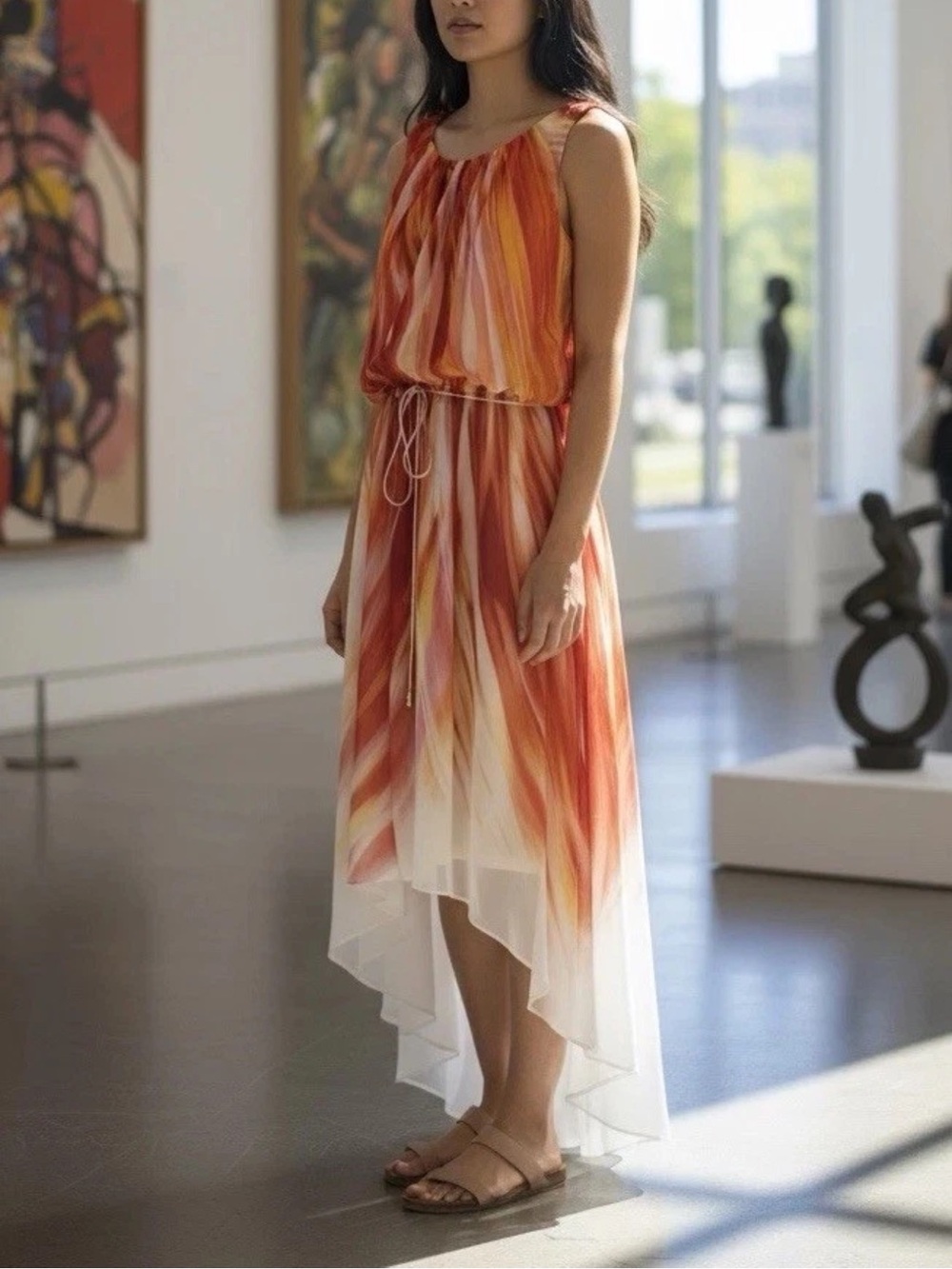 Sleeveless High Low Dress by Sandra Darren